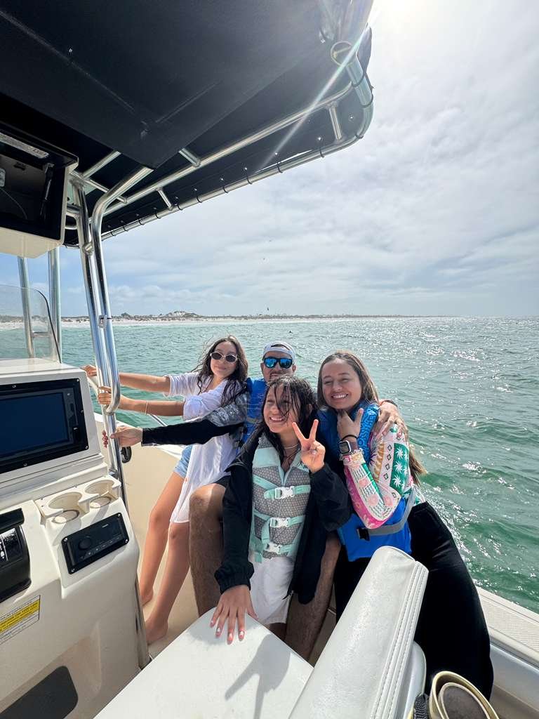 Family having fun on Salty Dogs boat tour